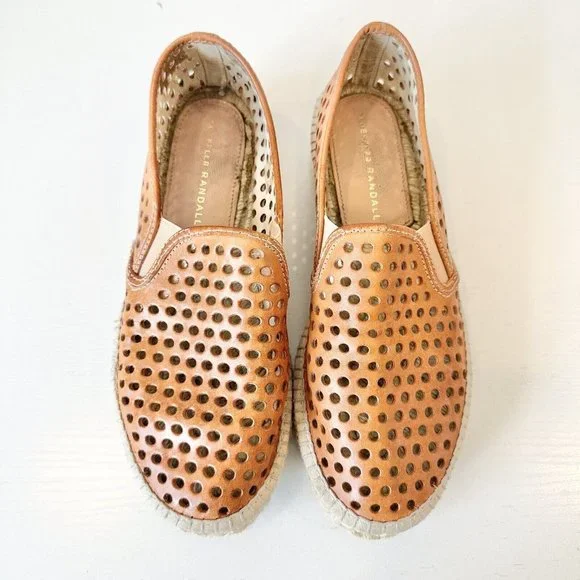 $225 Loeffler Randall Rowan Perforated Espadrille Flat Sand Size 38 - Picture 4 of 7
